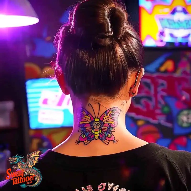 120 Small Butterfly Neck Tattoo Design Ideas: Delicate Art 35 small butterfly neck tattoo