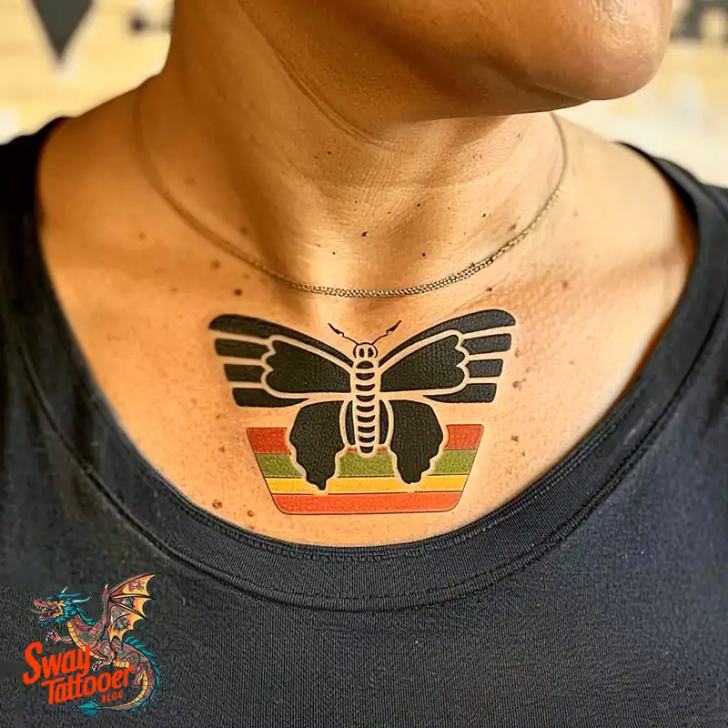 120 Small Butterfly Neck Tattoo Design Ideas: Delicate Art 34 small butterfly neck tattoo