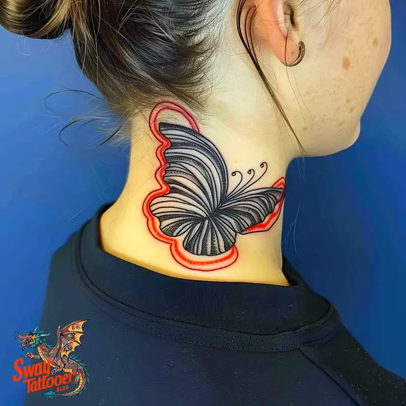 120 Small Butterfly Neck Tattoo Design Ideas: Delicate Art 32 small butterfly neck tattoo