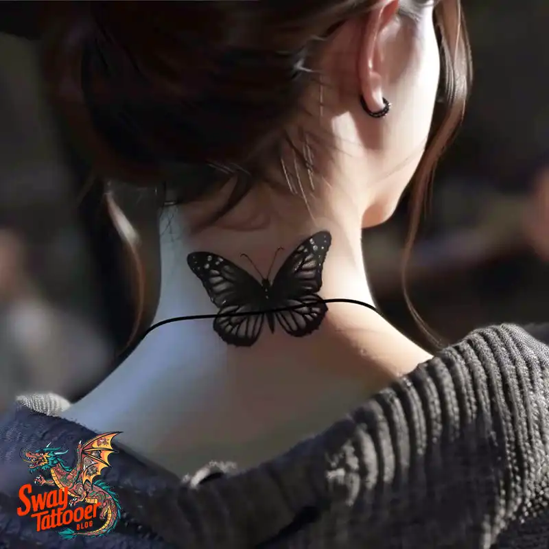 120 Small Butterfly Neck Tattoo Design Ideas: Delicate Art 97 small butterfly tattoo on neck