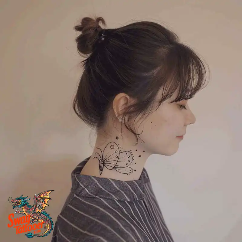 120 Small Butterfly Neck Tattoo Design Ideas: Delicate Art 30 small butterfly neck tattoo