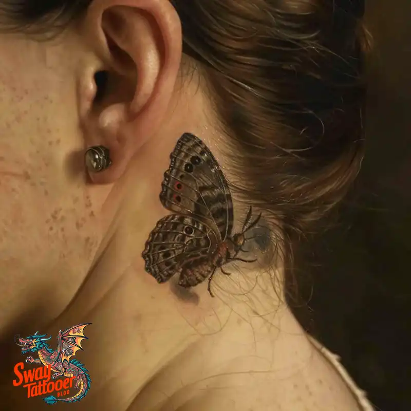 120 Small Butterfly Neck Tattoo Design Ideas: Delicate Art 27 small butterfly neck tattoo
