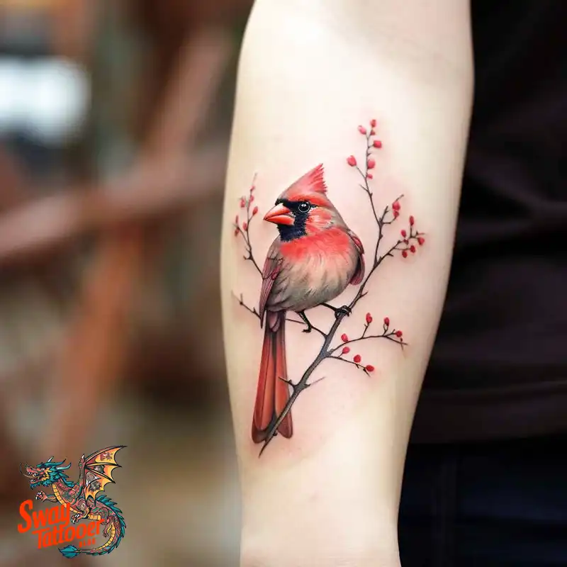70 Small Red Cardinal Tattoo Designs: Ink Art Ideas 21 cardinal tattoo