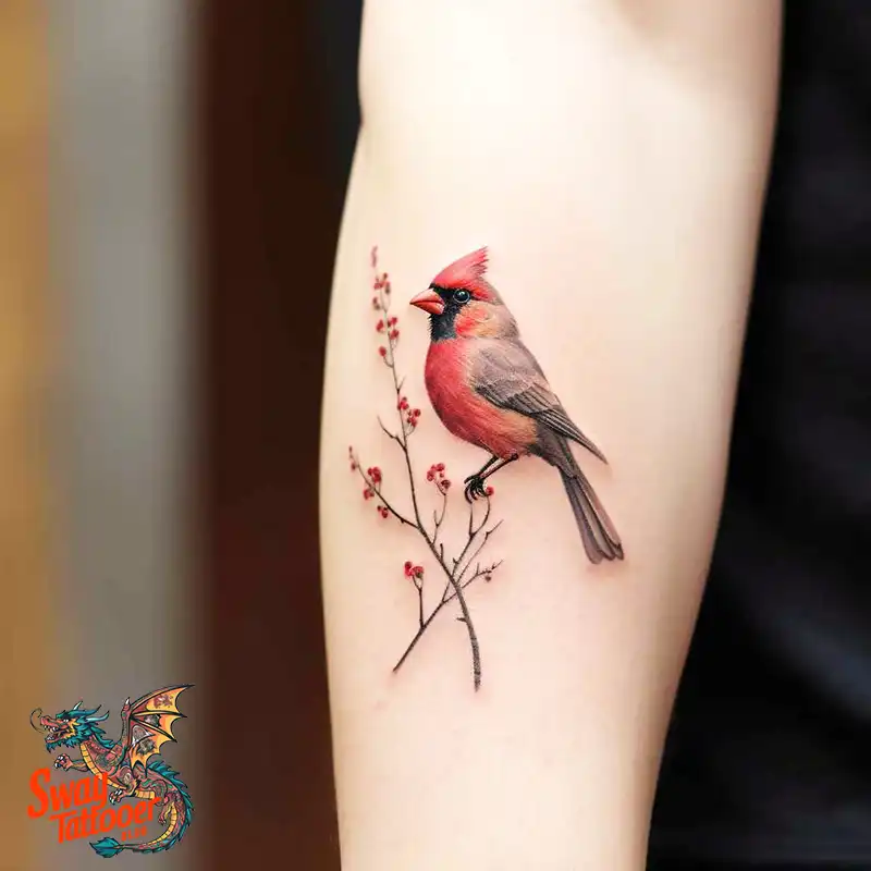 70 Small Red Cardinal Tattoo Designs: Ink Art Ideas 19 cardinal tattoo