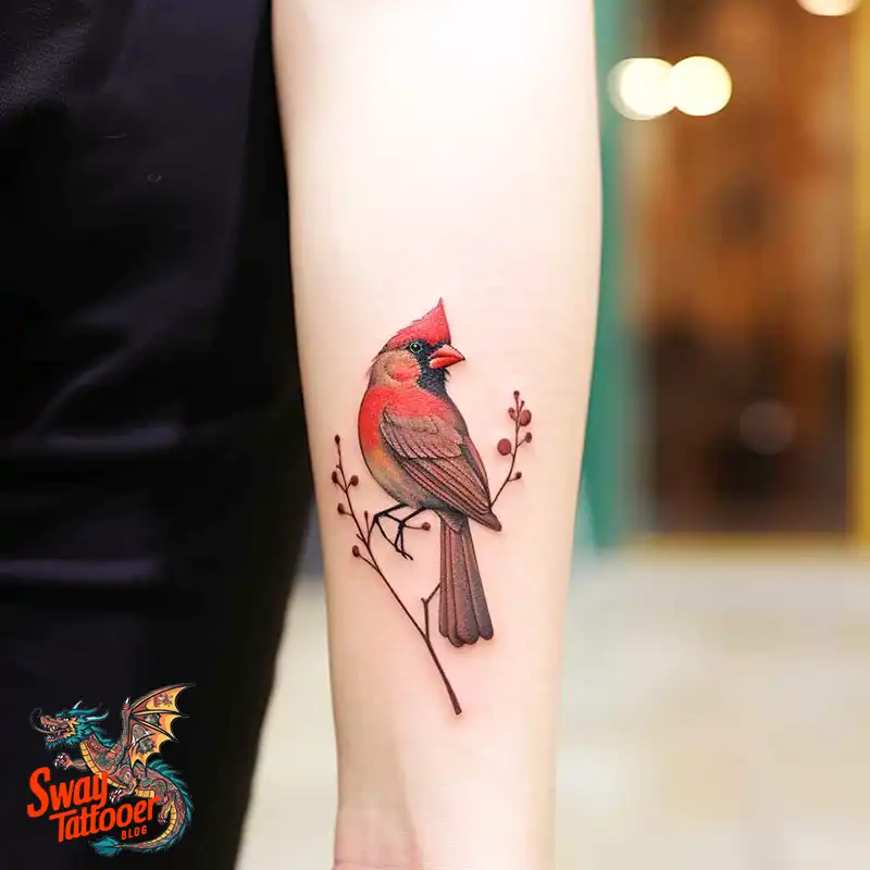70 Small Red Cardinal Tattoo Designs: Ink Art Ideas 11 cardinal tattoo
