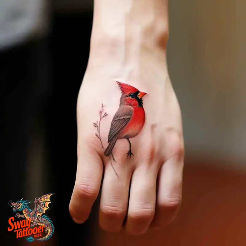 70 Small Red Cardinal Tattoo Designs: Ink Art Ideas 9 cardinal tattoo