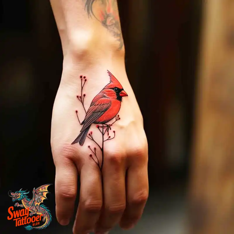 70 Small Red Cardinal Tattoo Designs: Ink Art Ideas 7 cardinal tattoo