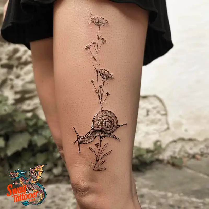 150 Snail Tattoo Design Ideas: Slow and Steady Art Trend 49 snail tattoo