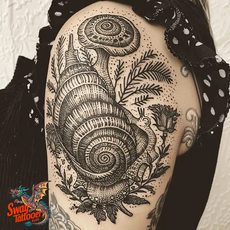 150 Snail Tattoo Design Ideas: Slow and Steady Art Trend 37 snail tattoo
