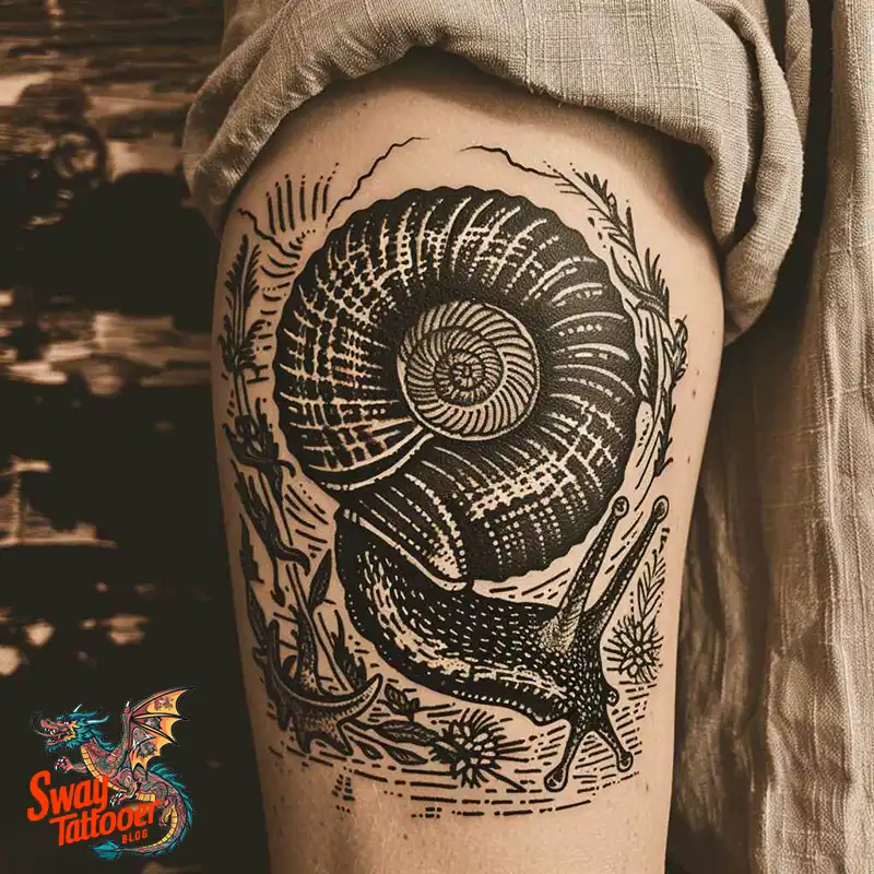150 Snail Tattoo Design Ideas: Slow and Steady Art Trend 36 snail tattoo