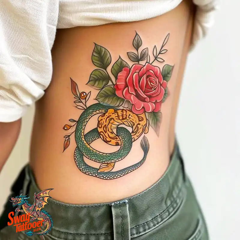 80 Snake and Rose Tattoo Designs: Beauty and Symbolism 74 snake and rose tattoo