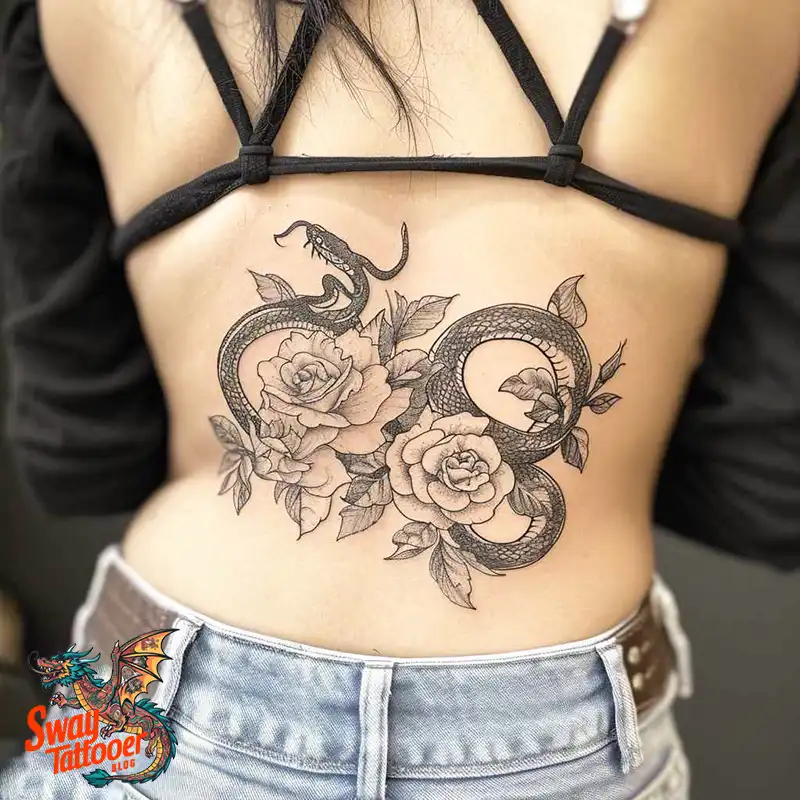 80 Snake and Rose Tattoo Designs: Beauty and Symbolism 55 snake and rose tattoo