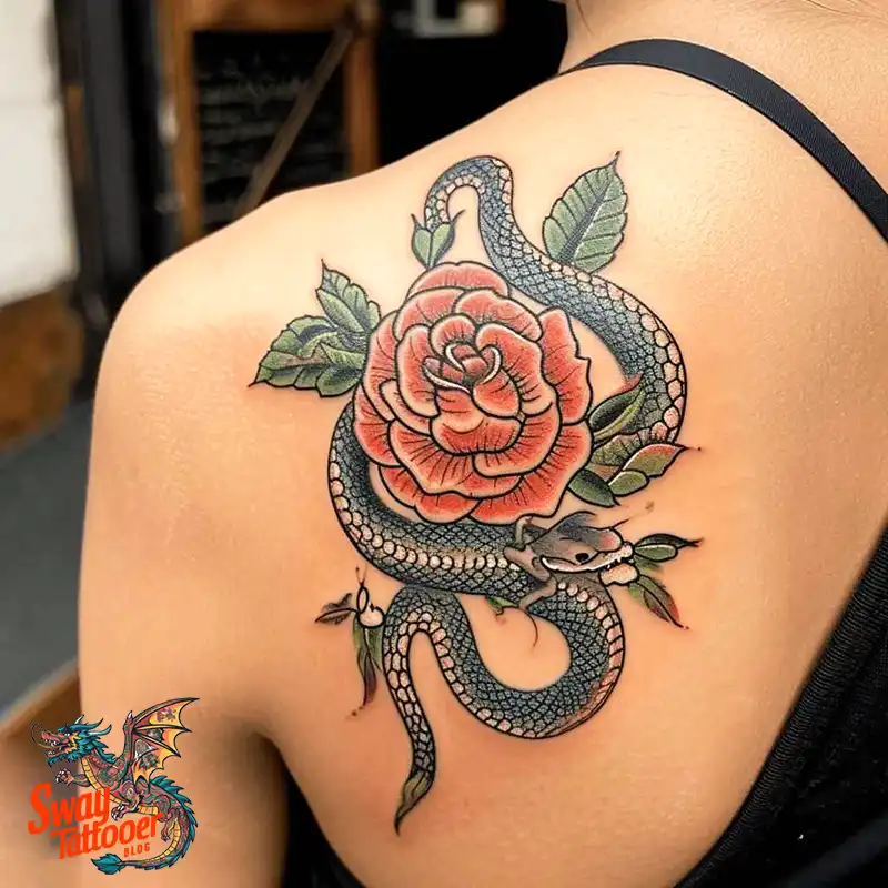 80 Snake and Rose Tattoo Designs: Beauty and Symbolism 64 snake and rose tattoo