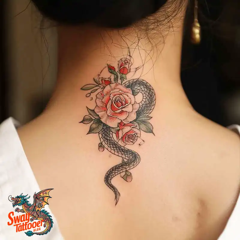 80 Snake and Rose Tattoo Designs: Beauty and Symbolism 44 snake and rose tattoo