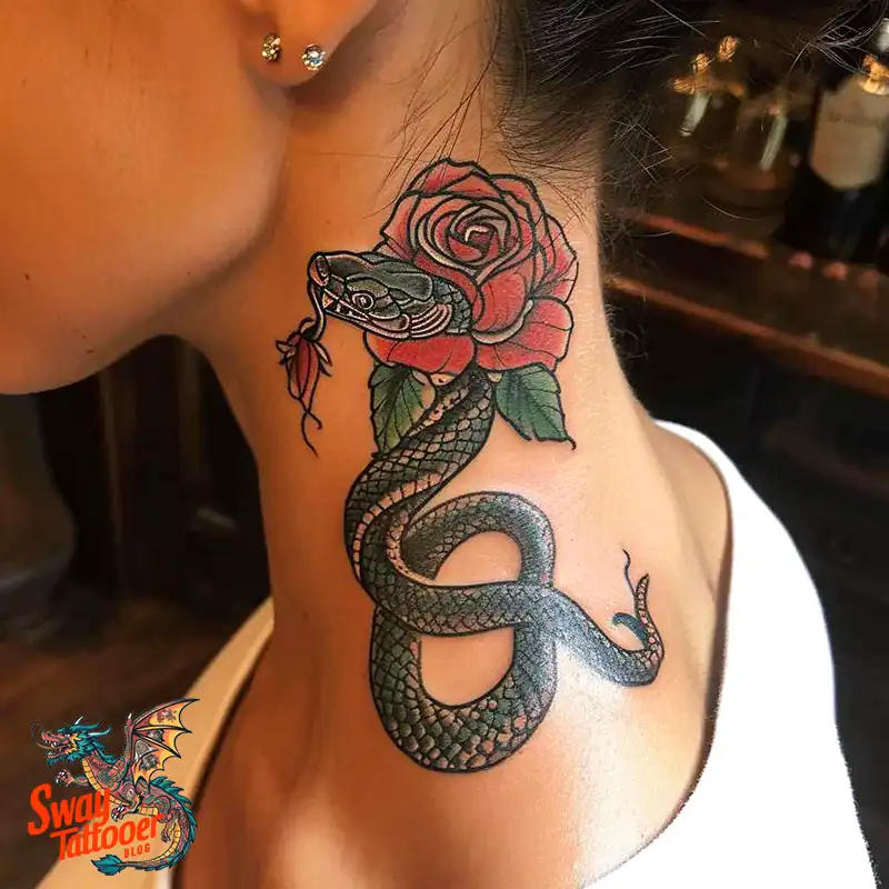 80 Snake and Rose Tattoo Designs: Beauty and Symbolism 45 snake and rose tattoo