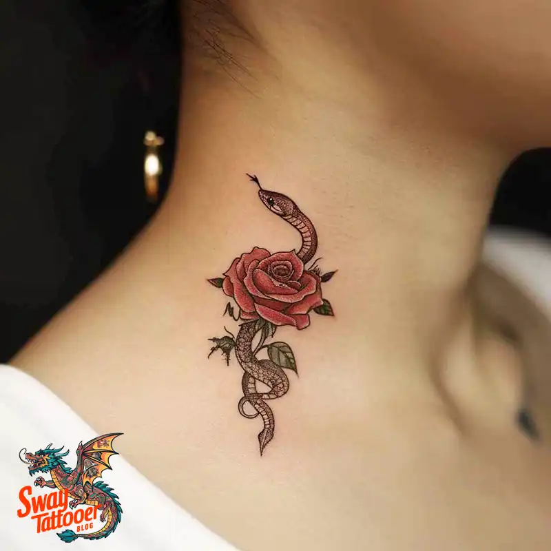 80 Snake and Rose Tattoo Designs: Beauty and Symbolism 46 snake and rose tattoo