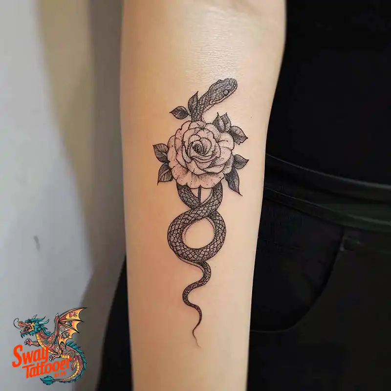 80 Snake and Rose Tattoo Designs: Beauty and Symbolism 41 snake and rose tattoo
