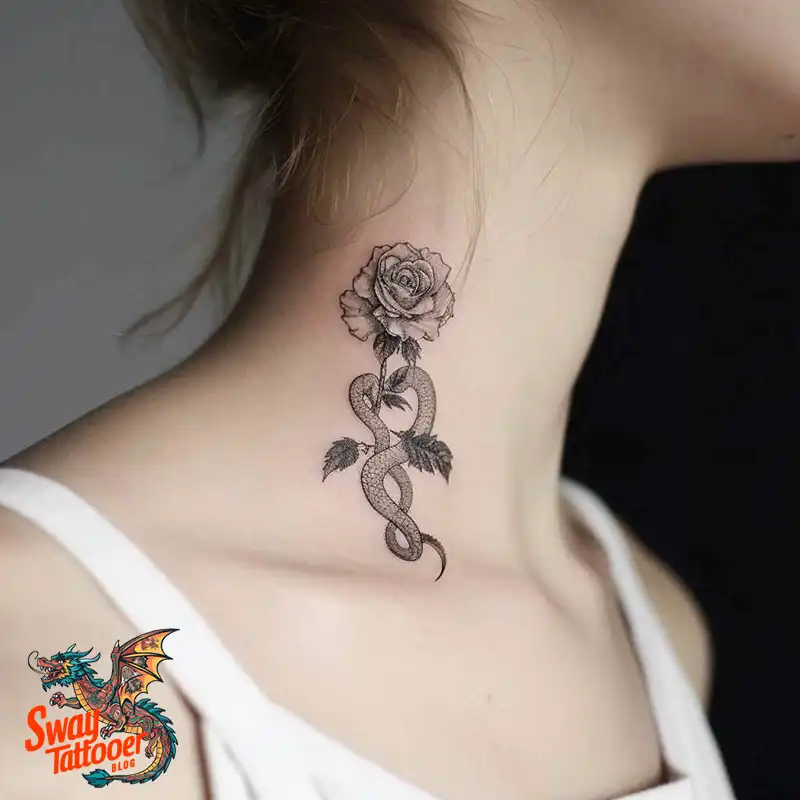 80 Snake and Rose Tattoo Designs: Beauty and Symbolism 40 snake and rose tattoo