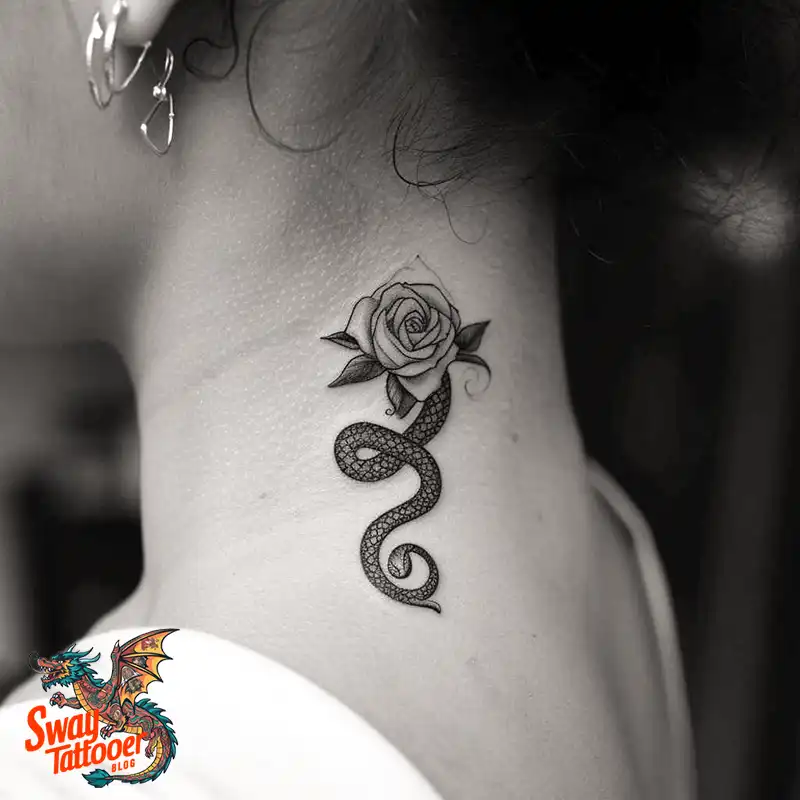 80 Snake and Rose Tattoo Designs: Beauty and Symbolism 38 snake and rose tattoo