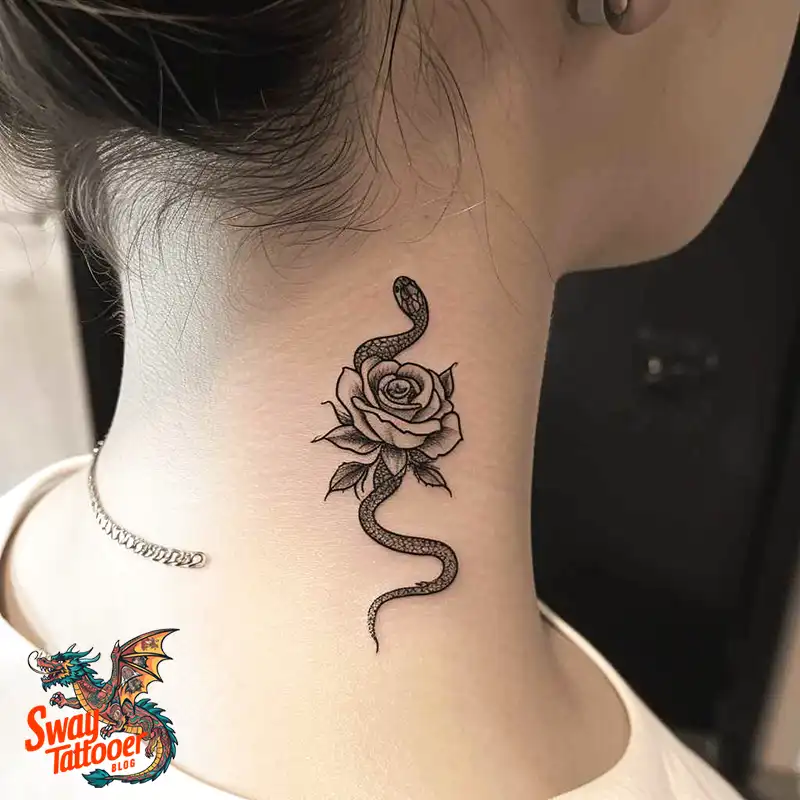 80 Snake and Rose Tattoo Designs: Beauty and Symbolism 37 snake and rose tattoo