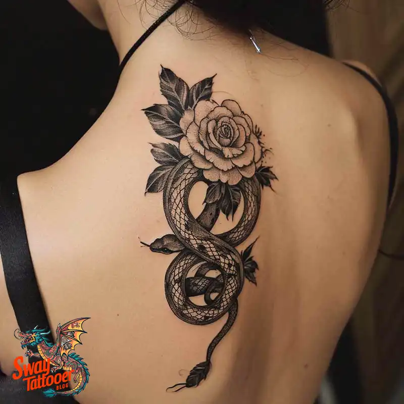 80 Snake and Rose Tattoo Designs: Beauty and Symbolism 36 snake and rose tattoo