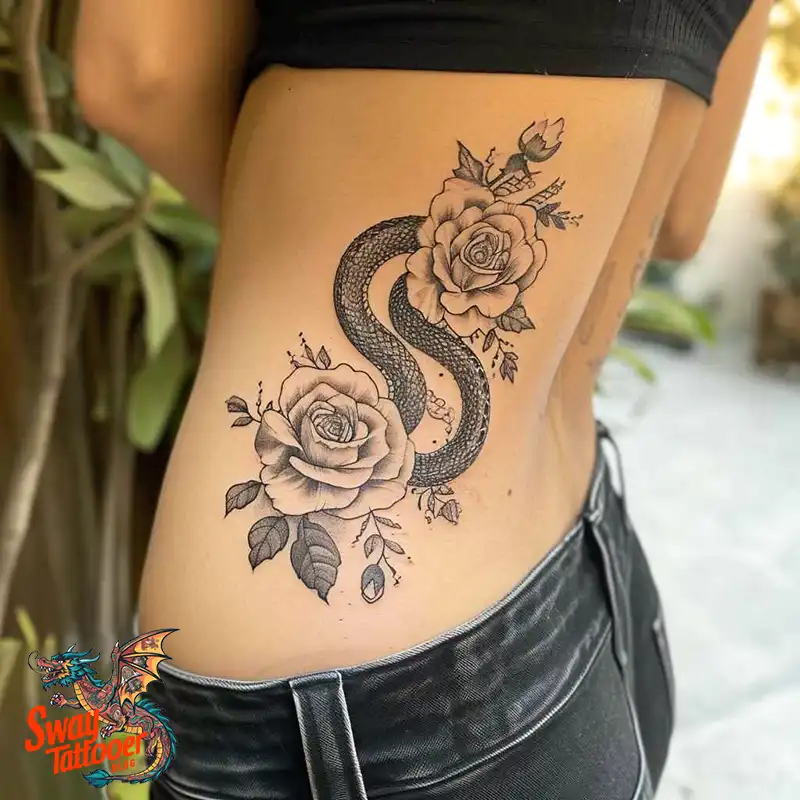 80 Snake and Rose Tattoo Designs: Beauty and Symbolism 23 snake and rose tattoo