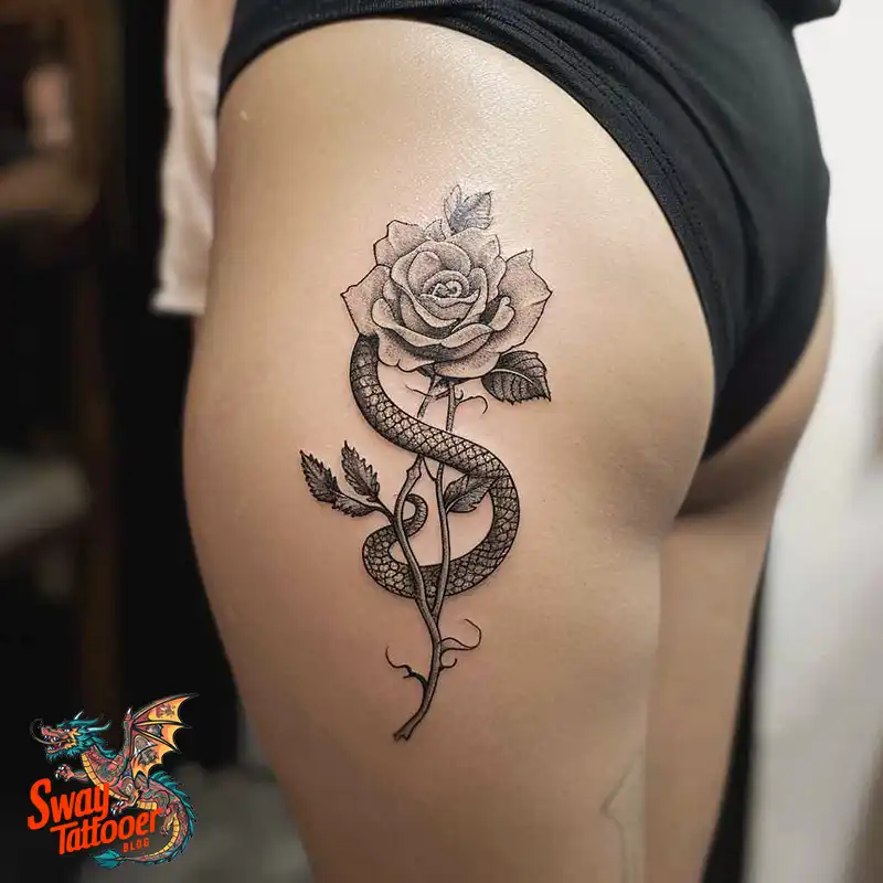 80 Snake and Rose Tattoo Designs: Beauty and Symbolism 28 snake and rose tattoo