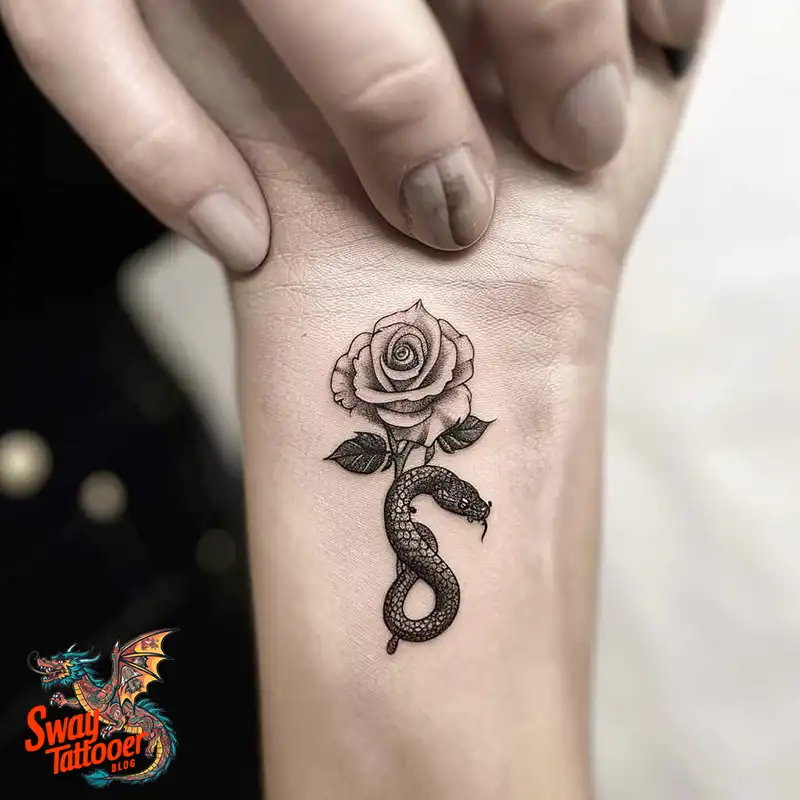 80 Snake and Rose Tattoo Designs: Beauty and Symbolism 14 snake and rose tattoo