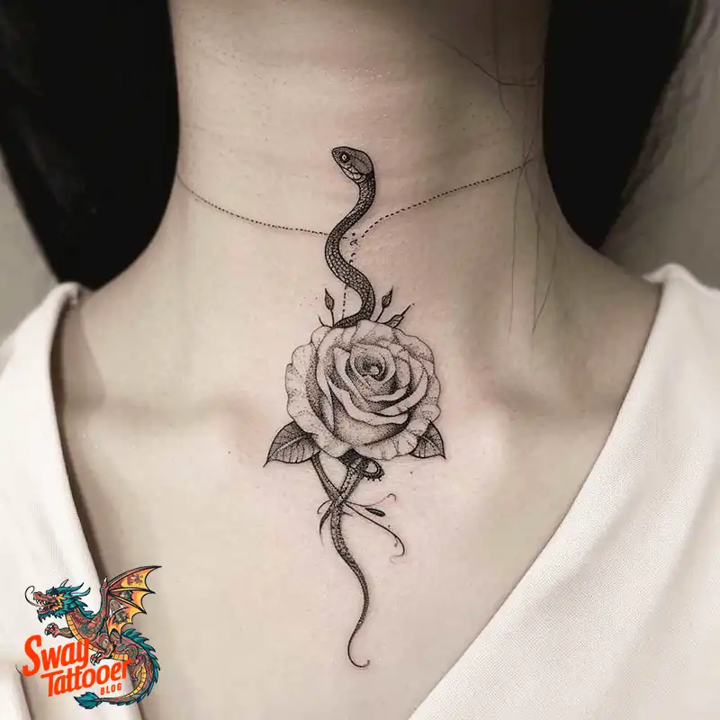 80 Snake and Rose Tattoo Designs: Beauty and Symbolism 10 snake and rose tattoo