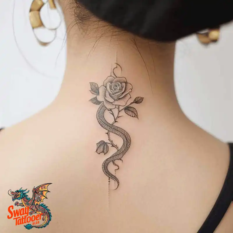 80 Snake and Rose Tattoo Designs: Beauty and Symbolism 9 snake and rose tattoo