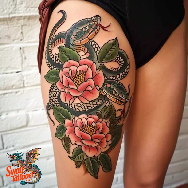 80 Snake and Rose Tattoo Designs: Beauty and Symbolism 70 snake and rose tattoo