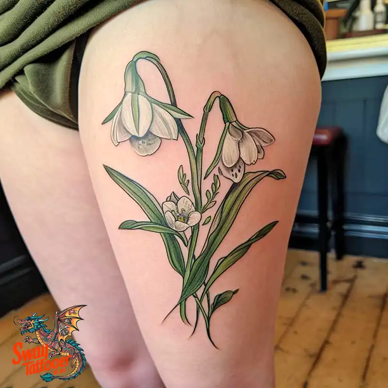 70 Snowdrop Flower Tattoo Design Ideas with Deep Meanings 43 snowdrop flower tattoo
