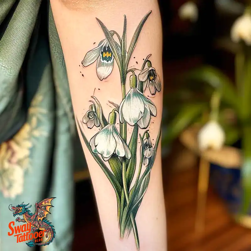 70 Snowdrop Flower Tattoo Design Ideas with Deep Meanings 39 snowdrop flower tattoo