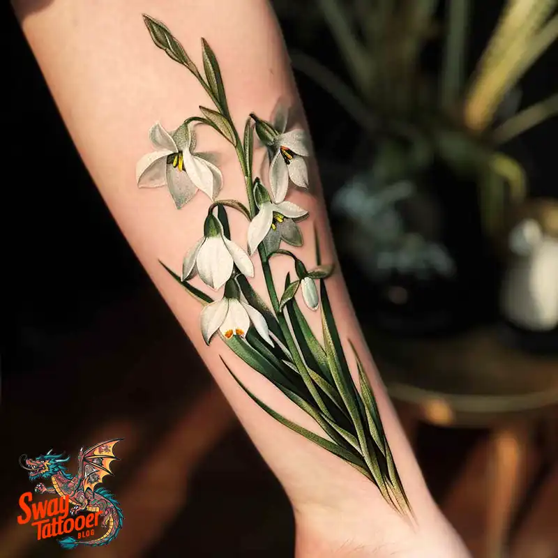 70 Snowdrop Flower Tattoo Design Ideas with Deep Meanings 32 snowdrop tattoo