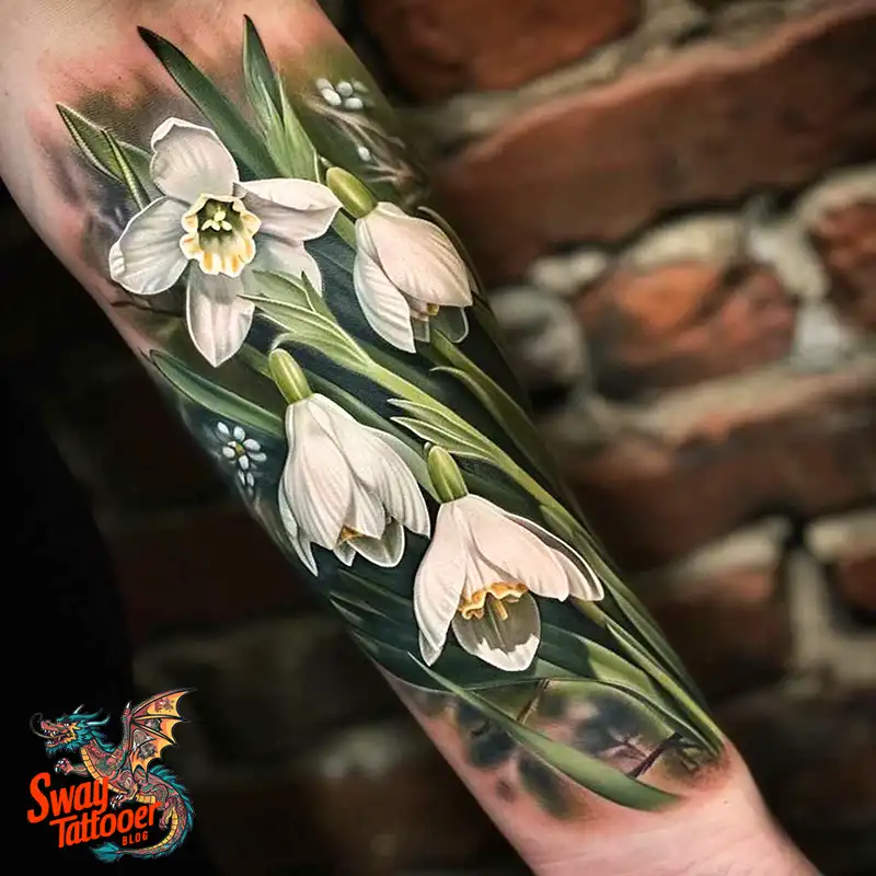 70 Snowdrop Flower Tattoo Design Ideas with Deep Meanings 24 snowdrop tattoo