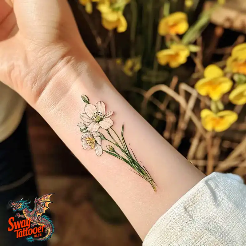 70 Snowdrop Flower Tattoo Design Ideas with Deep Meanings 21 snowdrop tattoo