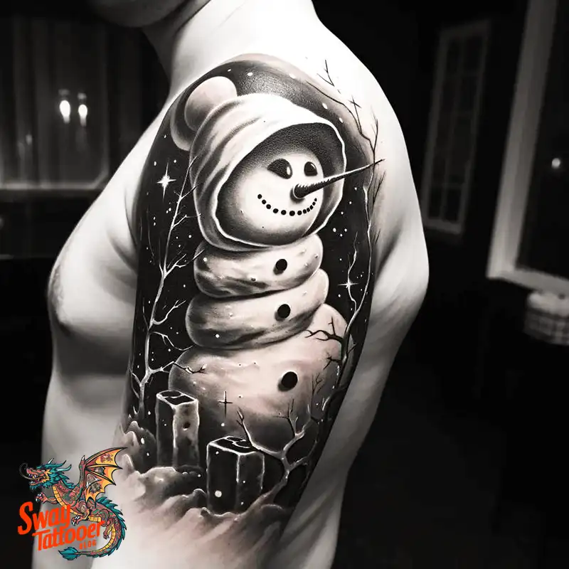 60 Snowman Tattoo Design Ideas Full of Winter Whimsy 64 snowman
