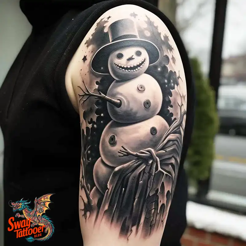 60 Snowman Tattoo Design Ideas Full of Winter Whimsy 63 snowman 1