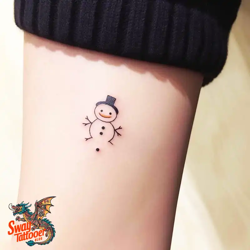 60 Snowman Tattoo Design Ideas Full of Winter Whimsy 54 snowman 10
