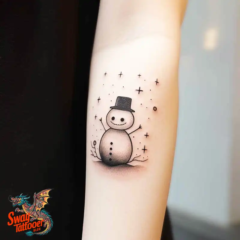 60 Snowman Tattoo Design Ideas Full of Winter Whimsy 52 snowman 12