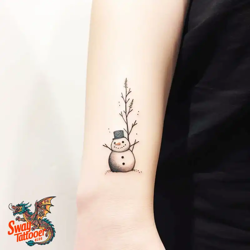 60 Snowman Tattoo Design Ideas Full of Winter Whimsy 51 snowman 13