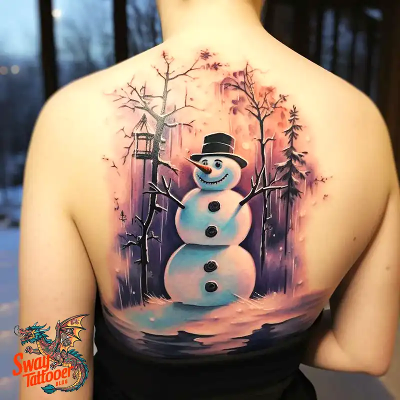 60 Snowman Tattoo Design Ideas Full of Winter Whimsy 47 snowman 17