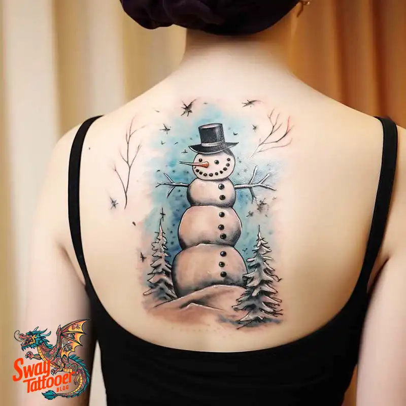 60 Snowman Tattoo Design Ideas Full of Winter Whimsy 43 snowman 19