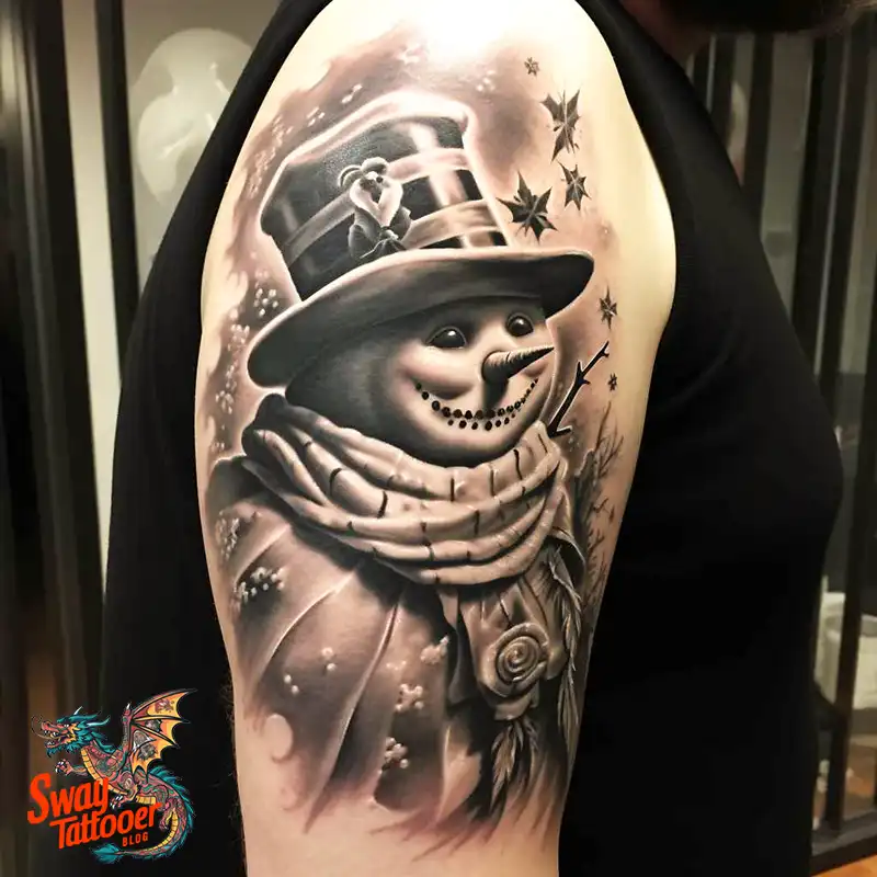60 Snowman Tattoo Design Ideas Full of Winter Whimsy 62 snowman 2