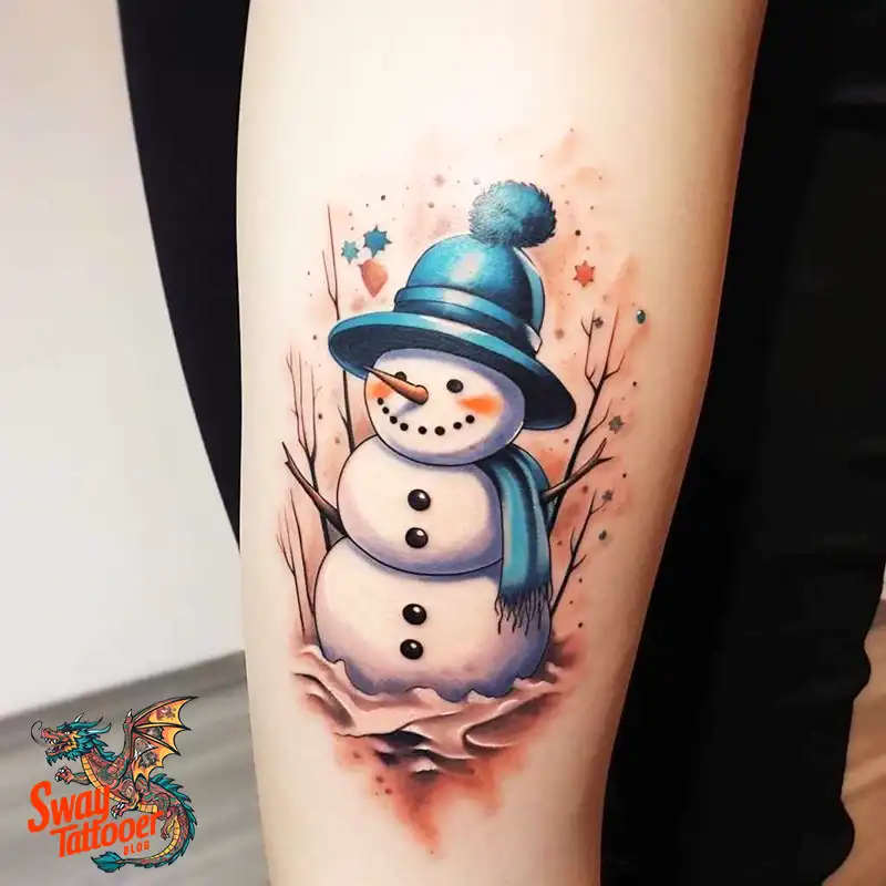 60 Snowman Tattoo Design Ideas Full of Winter Whimsy 44 snowman 20