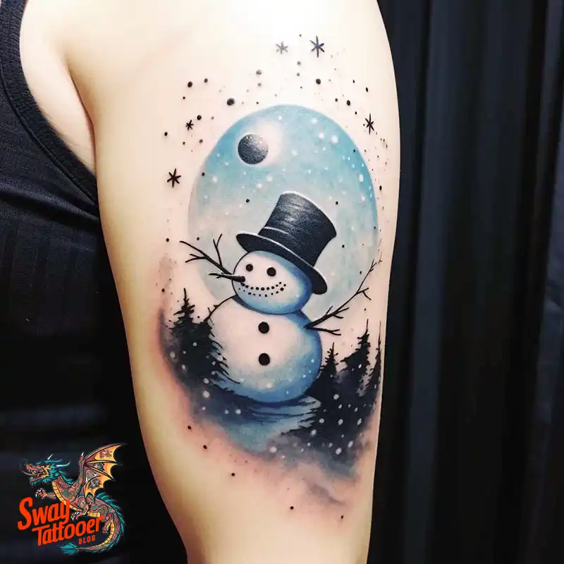 60 Snowman Tattoo Design Ideas Full of Winter Whimsy 42 snowman 22