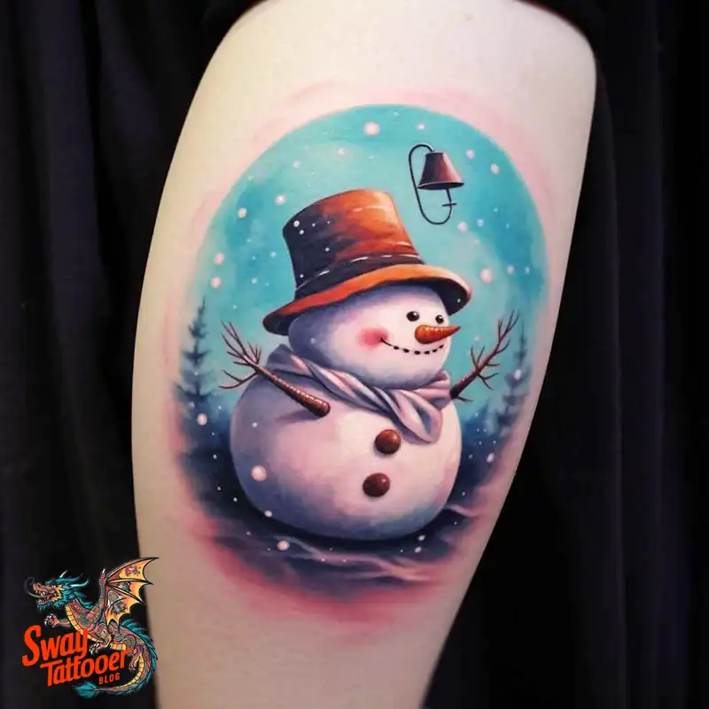 60 Snowman Tattoo Design Ideas Full of Winter Whimsy 40 snowman 24