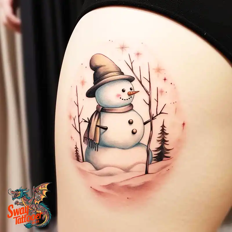 60 Snowman Tattoo Design Ideas Full of Winter Whimsy 39 snowman 25
