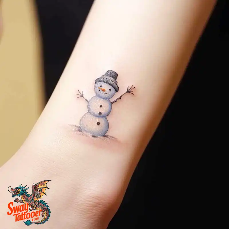 60 Snowman Tattoo Design Ideas Full of Winter Whimsy 38 snowman 26
