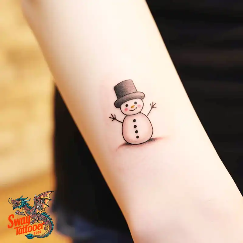 60 Snowman Tattoo Design Ideas Full of Winter Whimsy 37 snowman 27